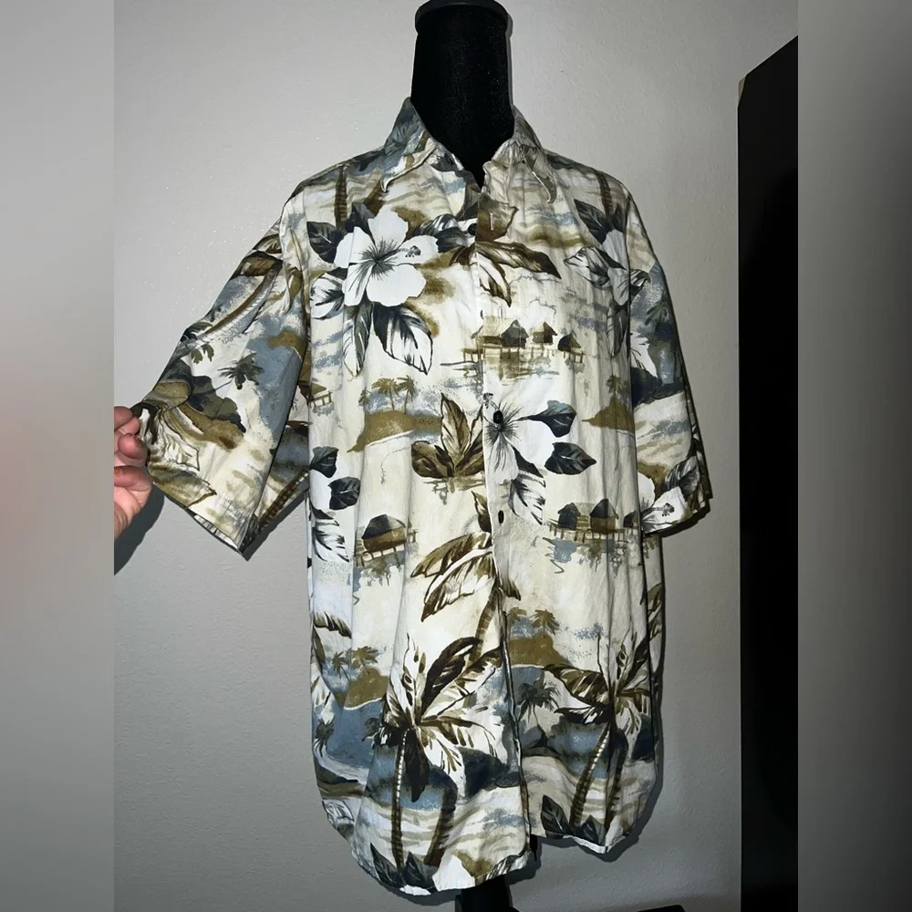 Mens Natural Issue‎ Tropical Vacation Short Sleeve Button Down Shirt Large